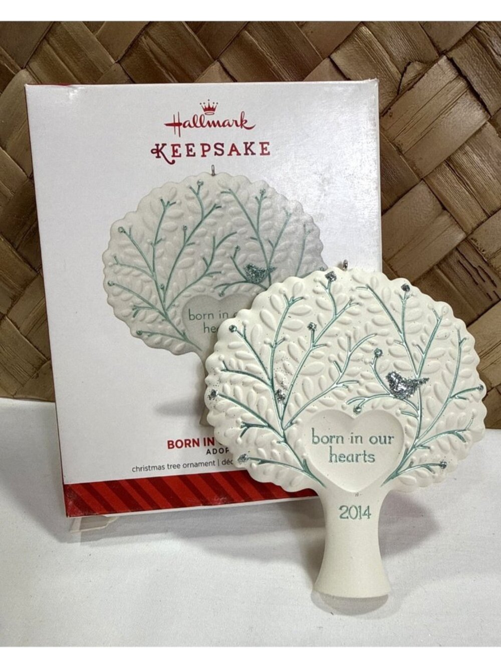 New Hallmark Keepsake “Born in Our Hearts - Adoption" 2014 Ornament
